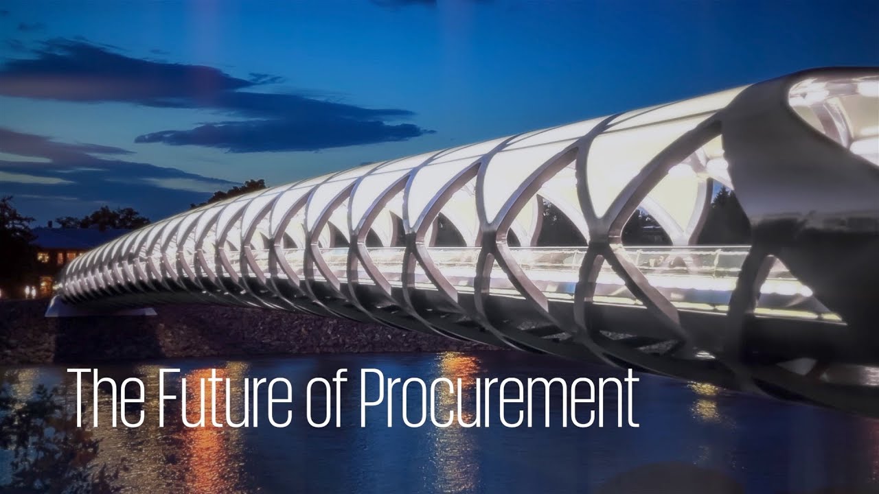 Bridge at sunset, titled: The Future of Procurement